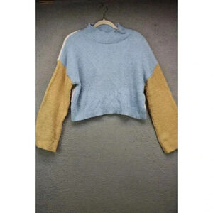 Society 212 Long Casual Sleeve Colorblock Cropped Sweater-Size Large-Boho